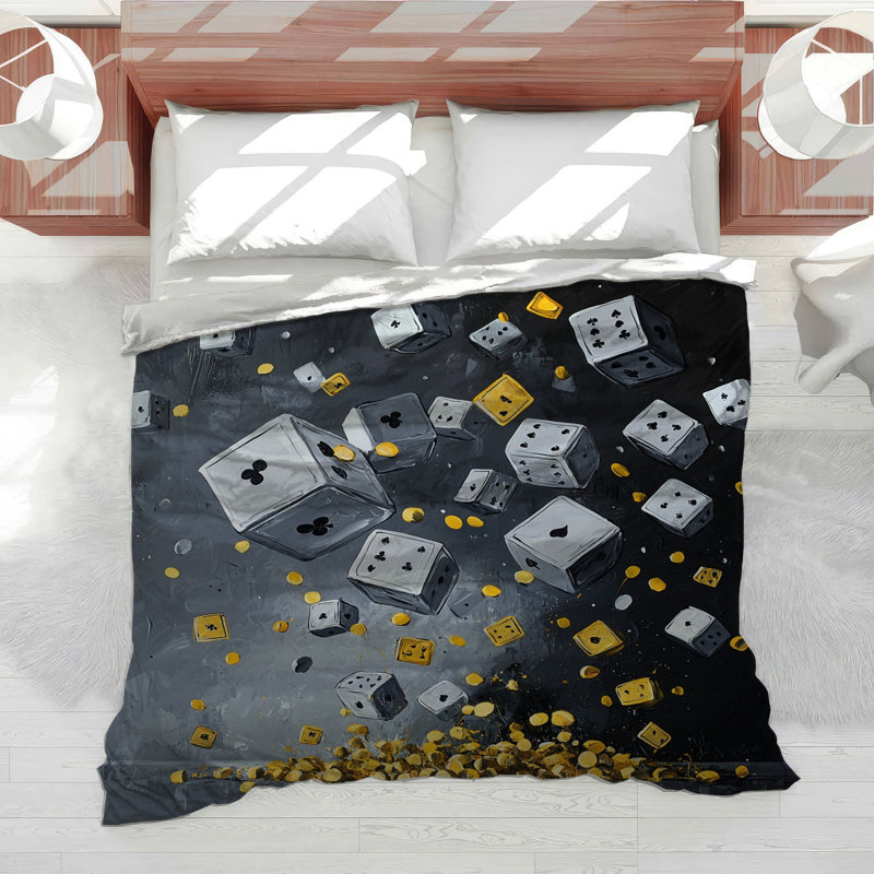 Dice Bedding Games Comforter Industrial, King Comforter