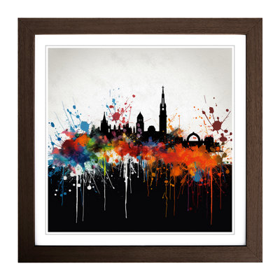 City Of Glasgow Splatter Art - Framed Print