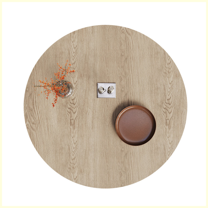 Modern Wooden circular dining table, Natural