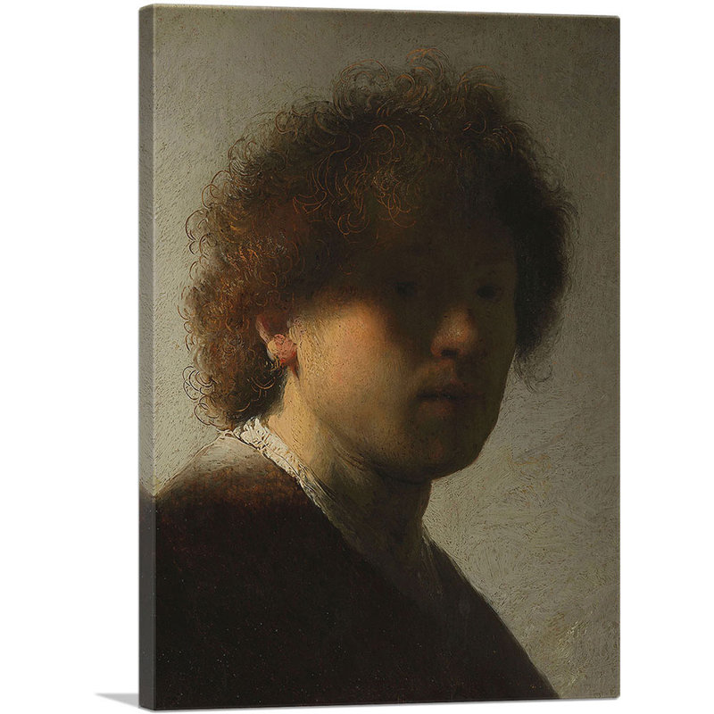 Autoportrait comme un jeune homme 1629 par Rembrandt van Rijn - reproduction d'art sur toile tendue