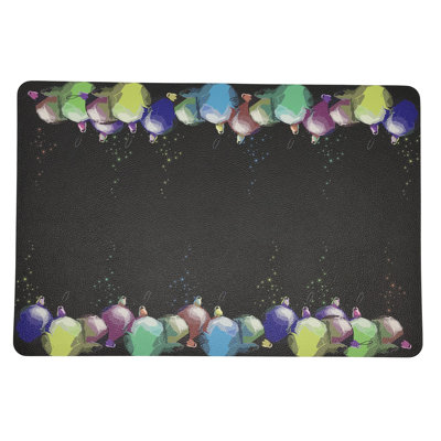 Xmas Ornaments Vegan Leather Rectangle Pebble Placemat