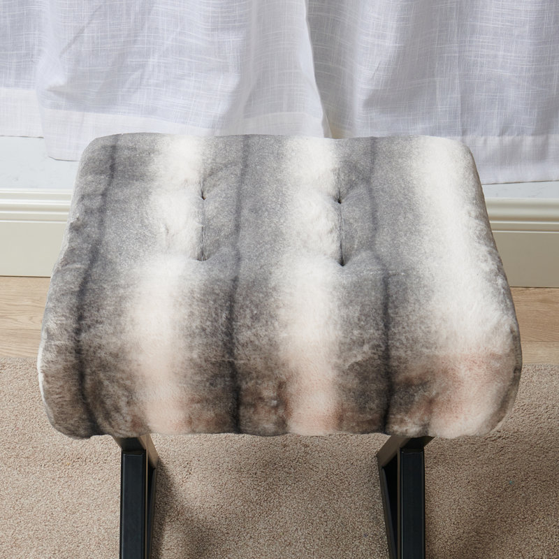 Omkar Upholstered Ottoman, Gray 100% Polyester