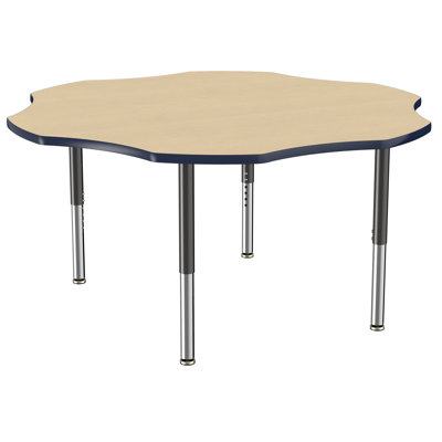60" x 60" Flower T-Mold Activity Table with Adjustable Legs