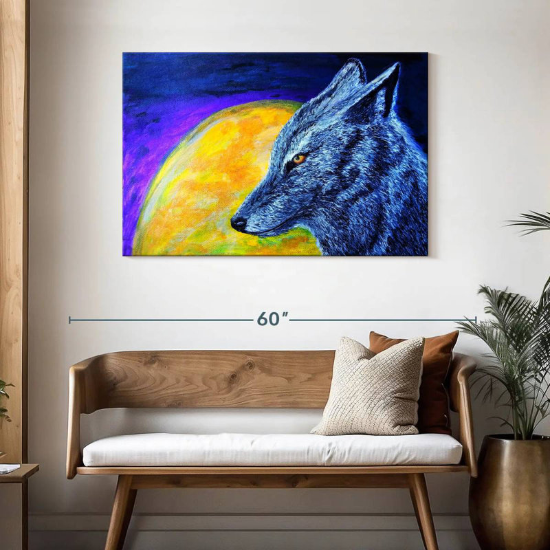 Brampt Blue Coyote, 30" H x 45" W