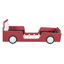 Lit plateforme simple en forme de voiture de course avec roues, rouge