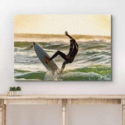Surfer on The Ocean Waves at Sunset Sports Athletes Photography Contemporary Urban Ultra Pictures