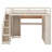 Storage Loft Bed Frame With Built-In Wardrobe, Study Desk, Shelves And Integrated Lights-1129286577