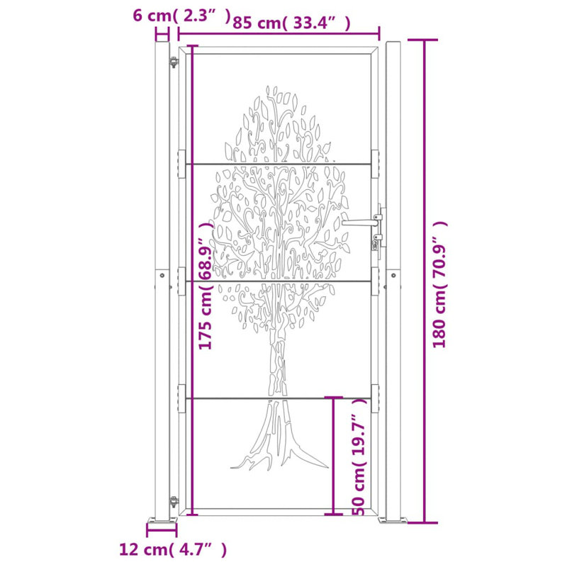 Danina Brown Metal Gate, 180x105cm
