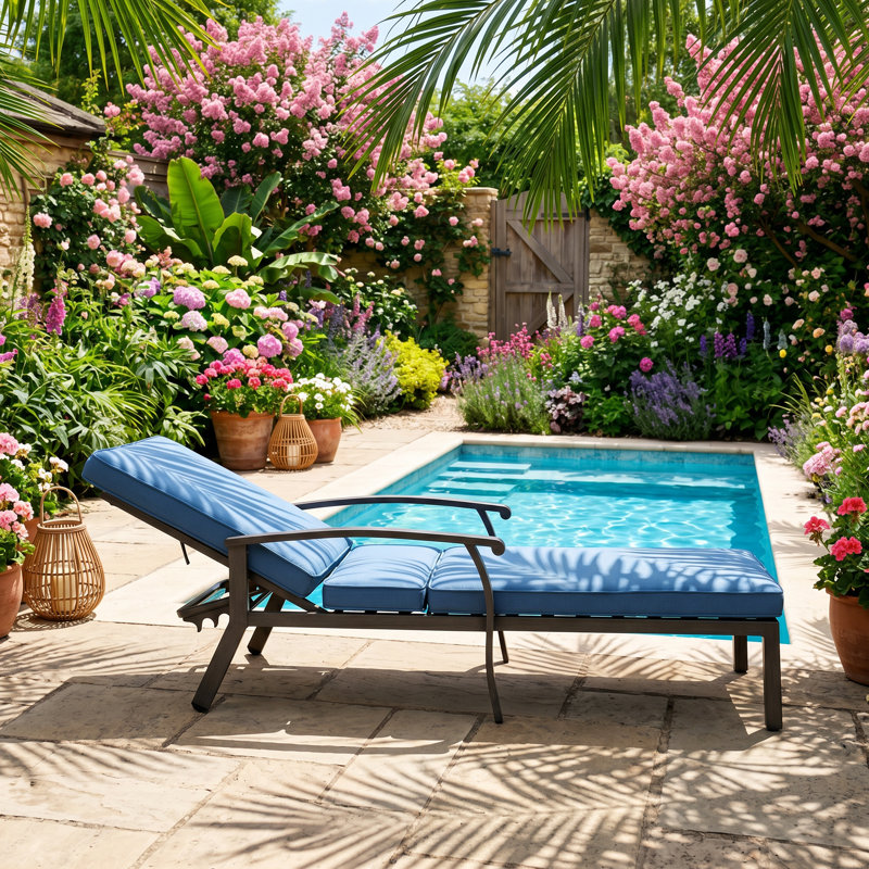 Chaise longue d'extérieur en aluminium coulé Hifine