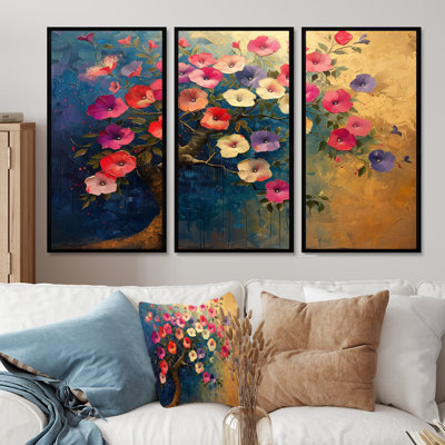 «Rose Glory Morning Glory Tree I», ensemble d'art mural