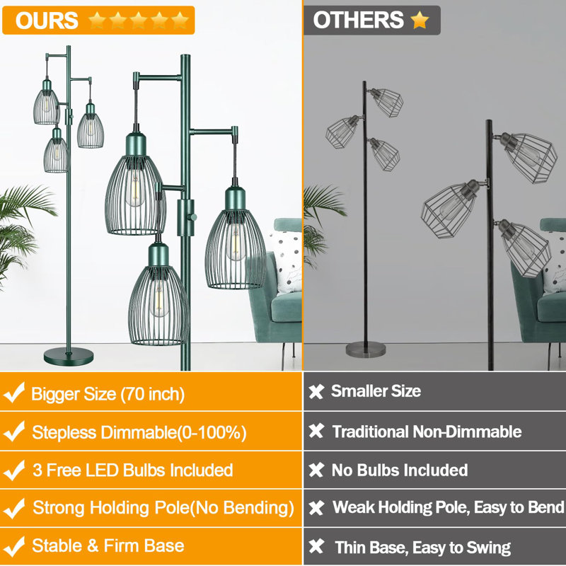 Vipul Tree Floor Lamp, Hunter Green