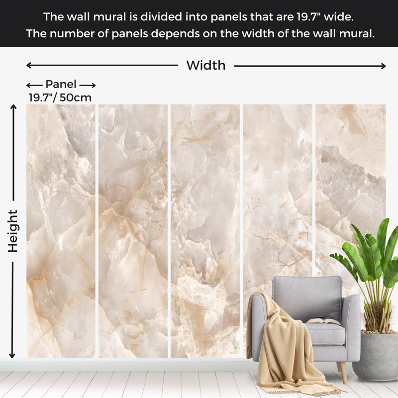 Papier peint Surface Texture - marbre tonique, L 110 po x l 157 po