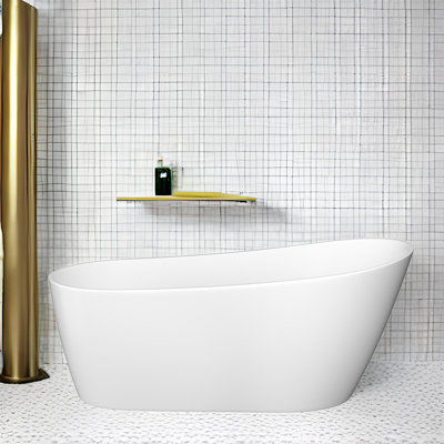 59'' x 30.8'' Freestanding Soaking Acrylic Bathtub