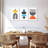 Multicolored Geometric Abstract V Multi Piece Canvas Print-92833268