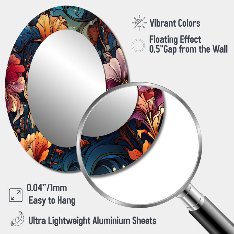 Roshida Victorian Nouveau Elegance Victorian Motif - miroir mural floral, 40 po x 30 po, Ovale