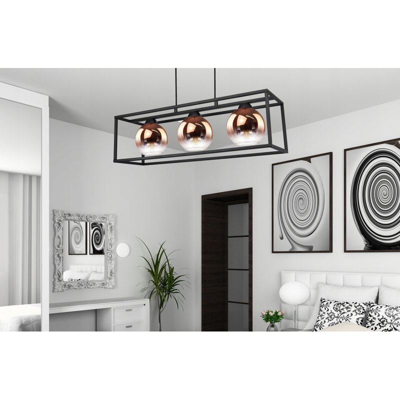 Bolling 3 - Light Kitchen Island Pendant, Copper/Transparent