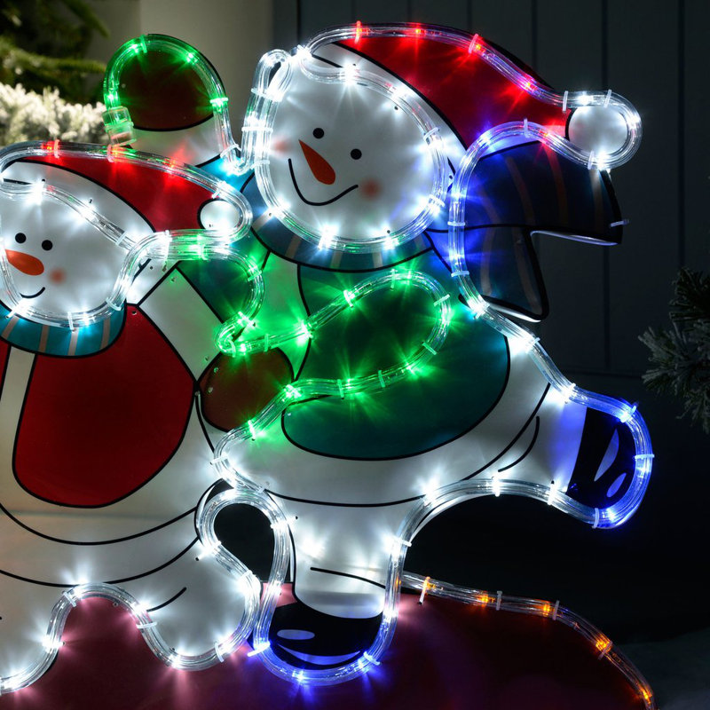 Skating Snowmen Lighted Display