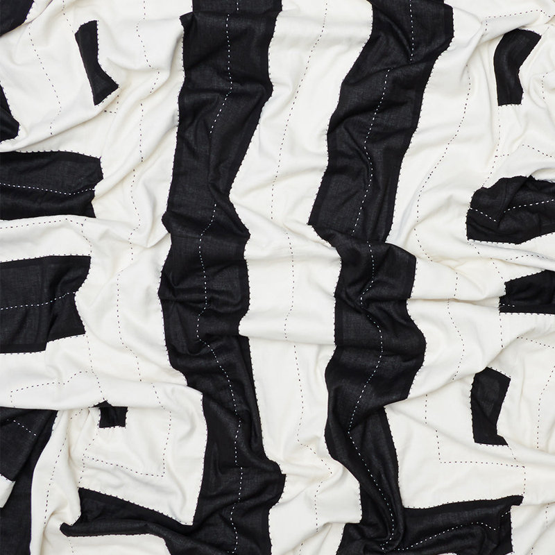 Interlock Quilted Throw Blanket, Charcoal