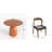 Round Solid Wood Dining Table Chairs Sets With 2 Seats-1987768803