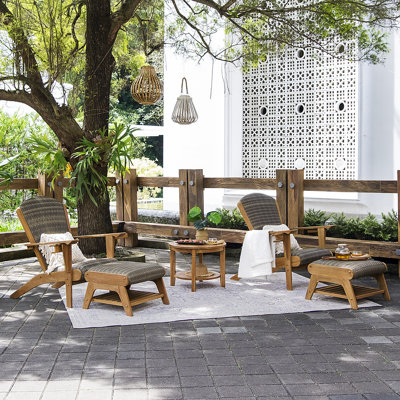 Chaise Adirondack avec repose-pieds 5 pièces en teck