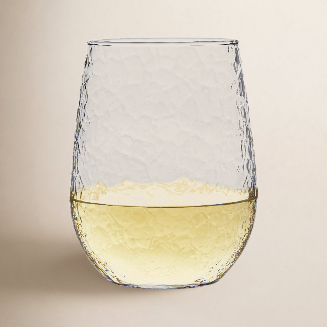 Hammered Libbey Stemless All-Purpose Wine Glasses (Set of 8) Libbey