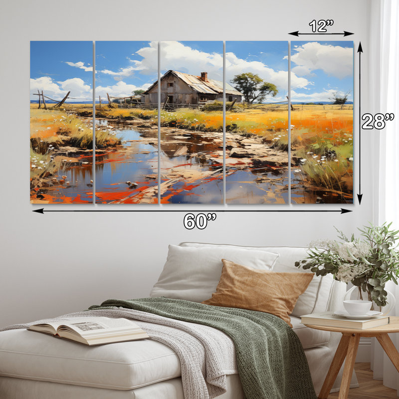Ensemble de salon Farmhouse Expressive Countryside I - Paysages en métal
