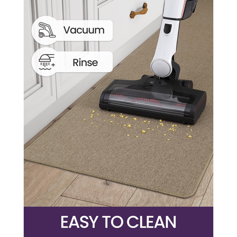 Ensemble de 2 tapis de cuisine absorbants, Beige