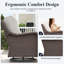  6 Piece Wicker Outdoor Furniture Set with 6-inch Comfy Cushions, High Back Patio Furniture Set with Swivel Rocking Chairs and Side Table-2015192431-2015192430