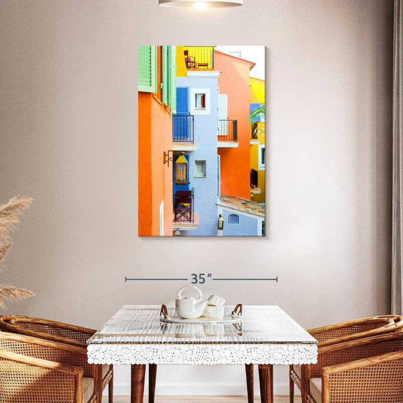 Lilie Saint Tropez Colourful Houses, 24" H x 16" W