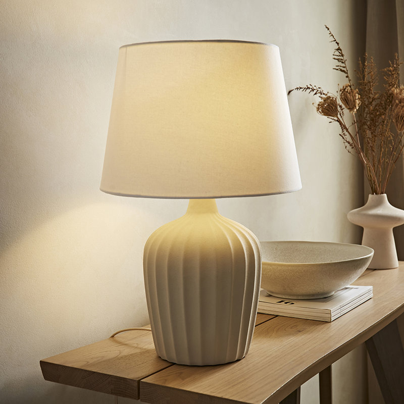 Ceramic Table Lamp, Beige