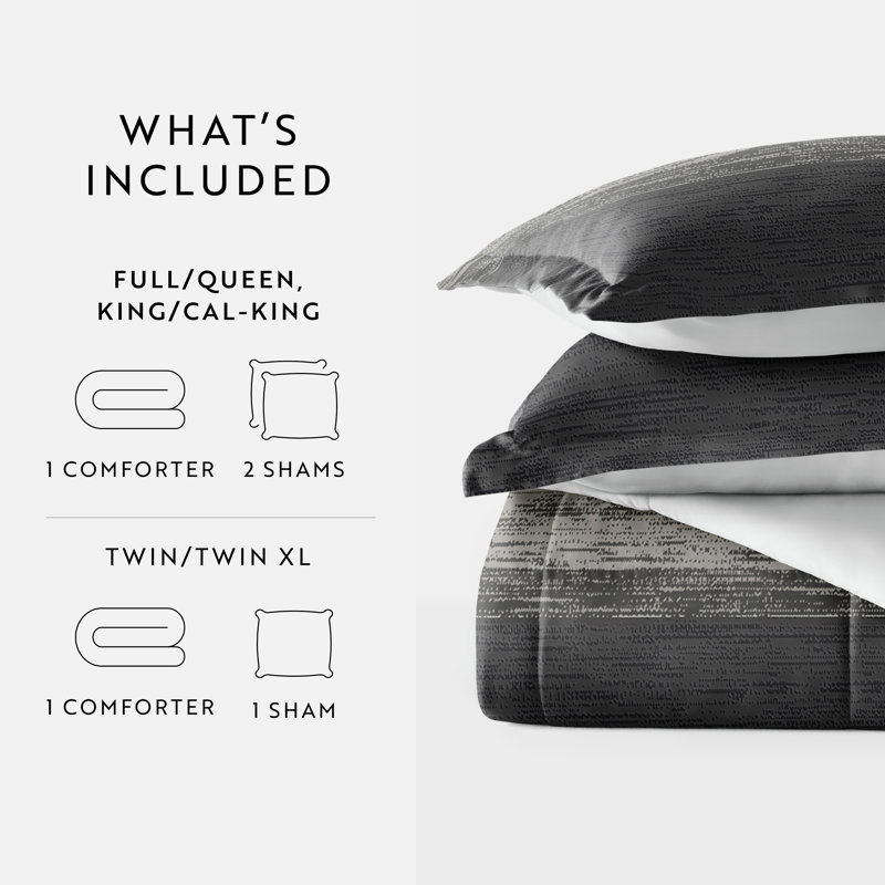 Gray Ombre Down Alternative Full Comforter Set