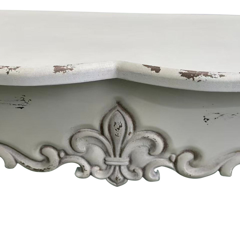Console 44 po, table d'entrée rétro avec sculptures en bois et pieds courbés pour le couloir du salon