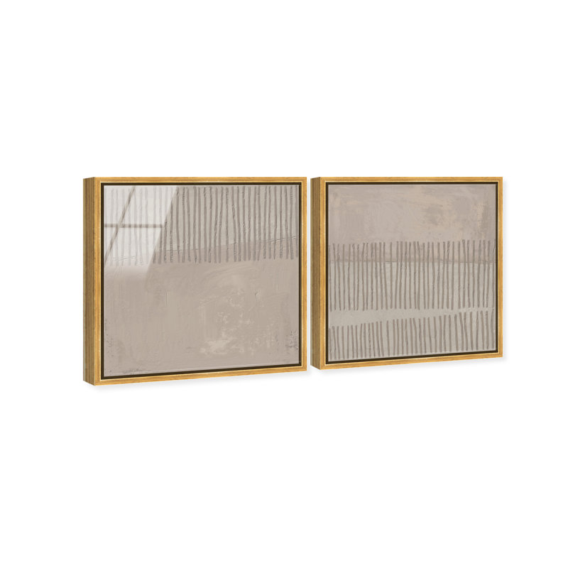 Minimal Fence Set High-Gloss Frameless Acrylic Glass Wall Art Abstract Print by Oliver Gal, Ready to Hang, 12 x 12