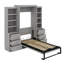Lit escamotable double avec tablettes et tiroirs