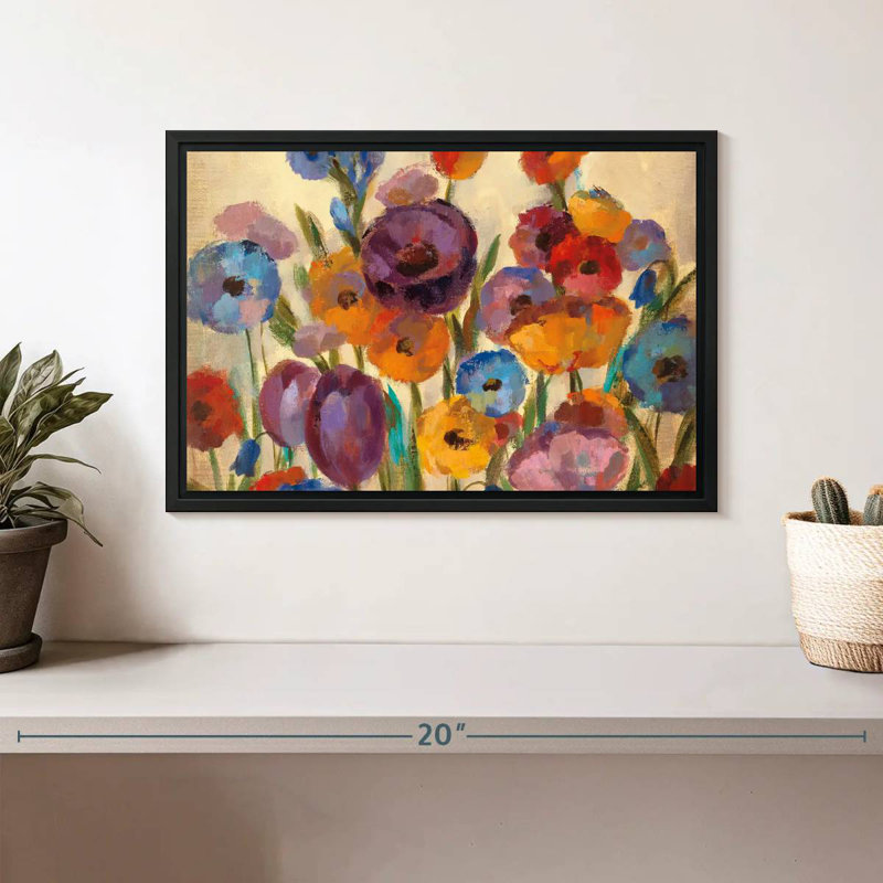 Garden Hues I, Cadre flottant noir, 13 po x 9 po