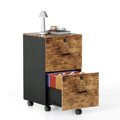 39 cm W 2 -Drawer Wheels / Casters included Mobile Filing Cabinet