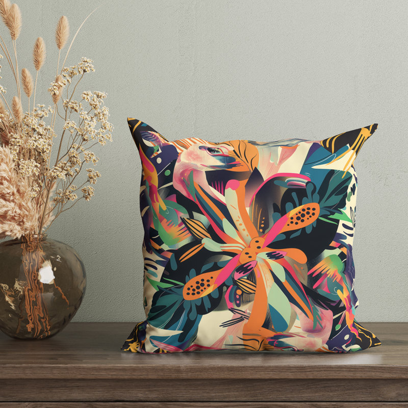 Housse de coussin réversible Floral Maximalist Floral, H 20 po x l 20 po