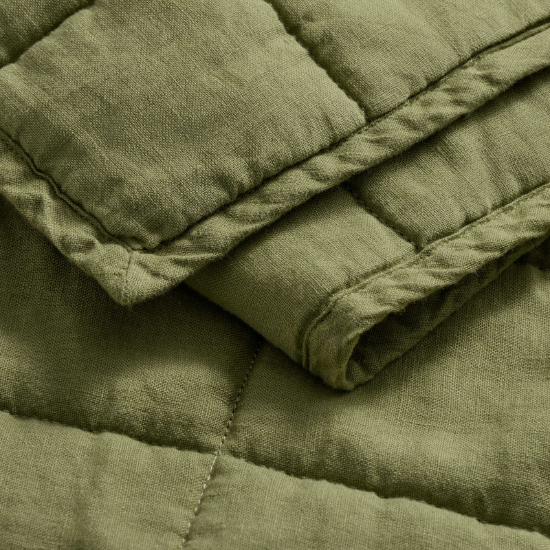 Ester Quilt Set, Queen Quilt + 2 Queen Shams, Loden Green