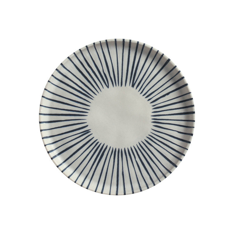 Handcrafted Blue and White Porcelain Bread Plate Set