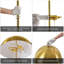 Lampe de table 24 po à 2 lumières en métal moderne avec base en marbre à double tirette et abat-jour dôme