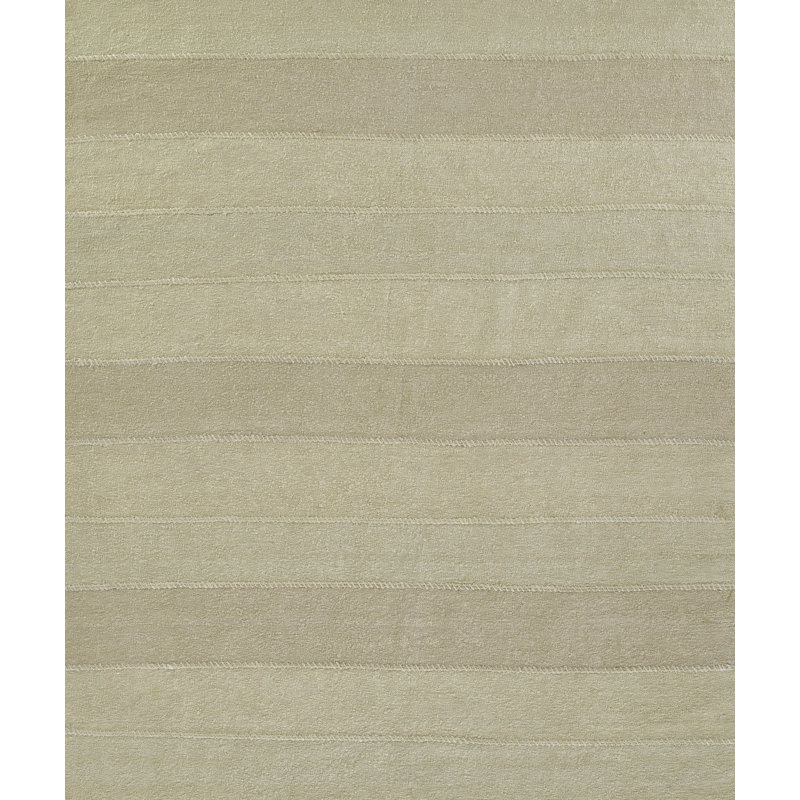 Tapis beige en lin tissé à plat à la main Beljot, Rectangle de 5 pi x 8 pi