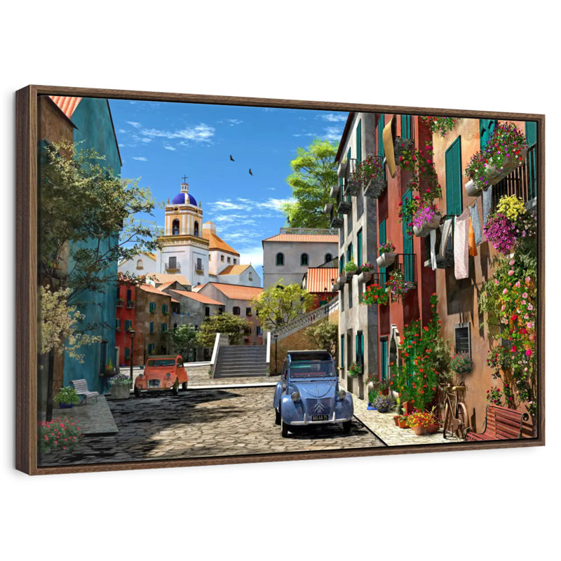 Méditerranée matin, Cadre flottant noyer, 43 po x 29 po