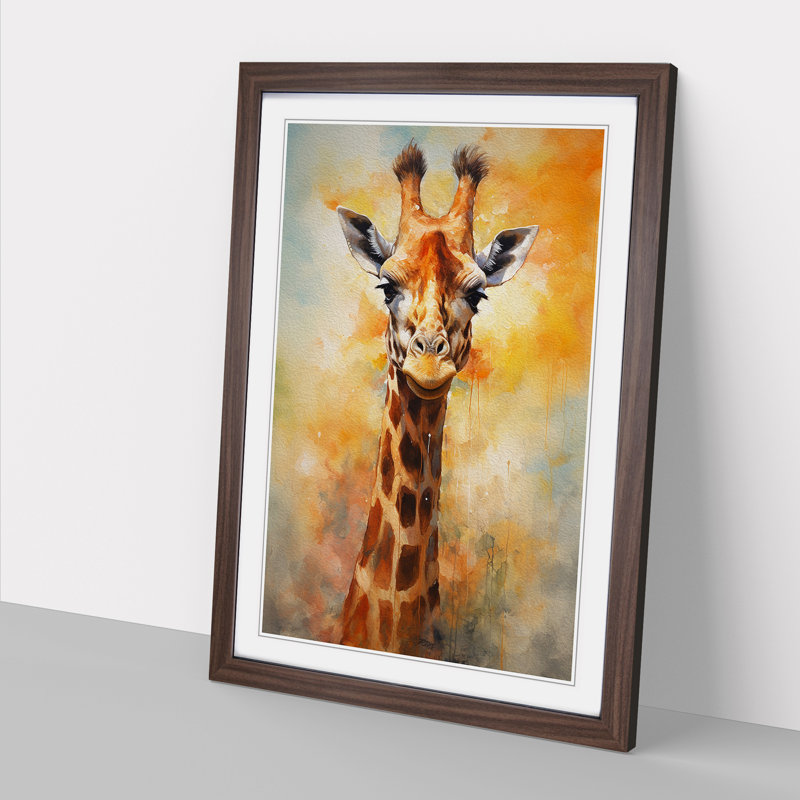 Giraffe Abstract - Framed Print, Walnut, 46cm H x 34cm W x 2cm D