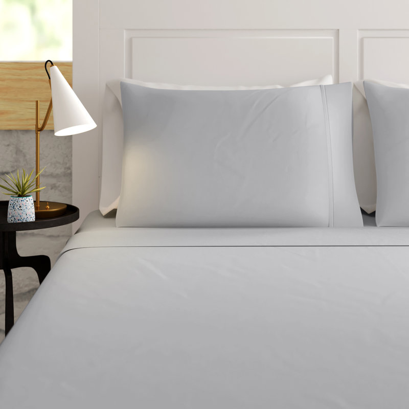 Frazier Linen Sheet Set, Silver Gray, Queen Sheet Set with 2 Pillowcases