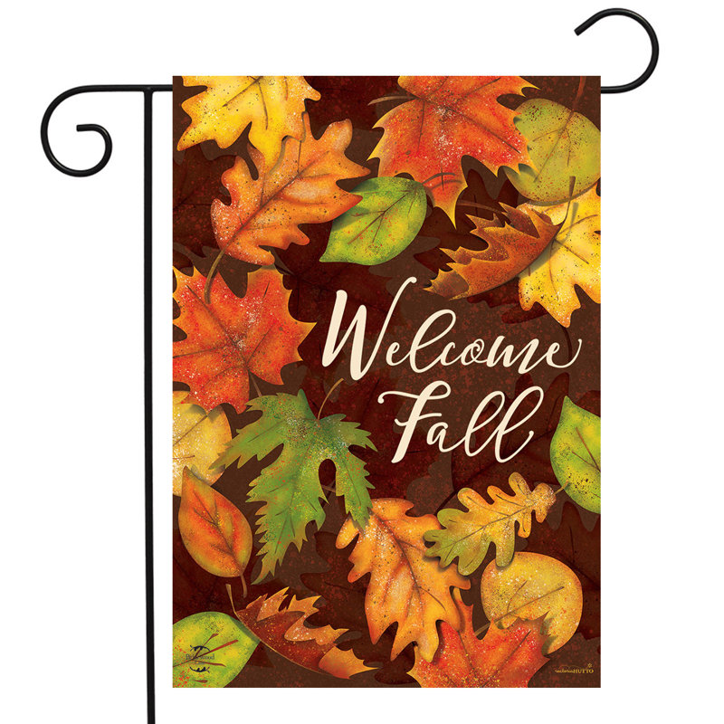 Drapeau de jardin à feuilles, Automne multicolore