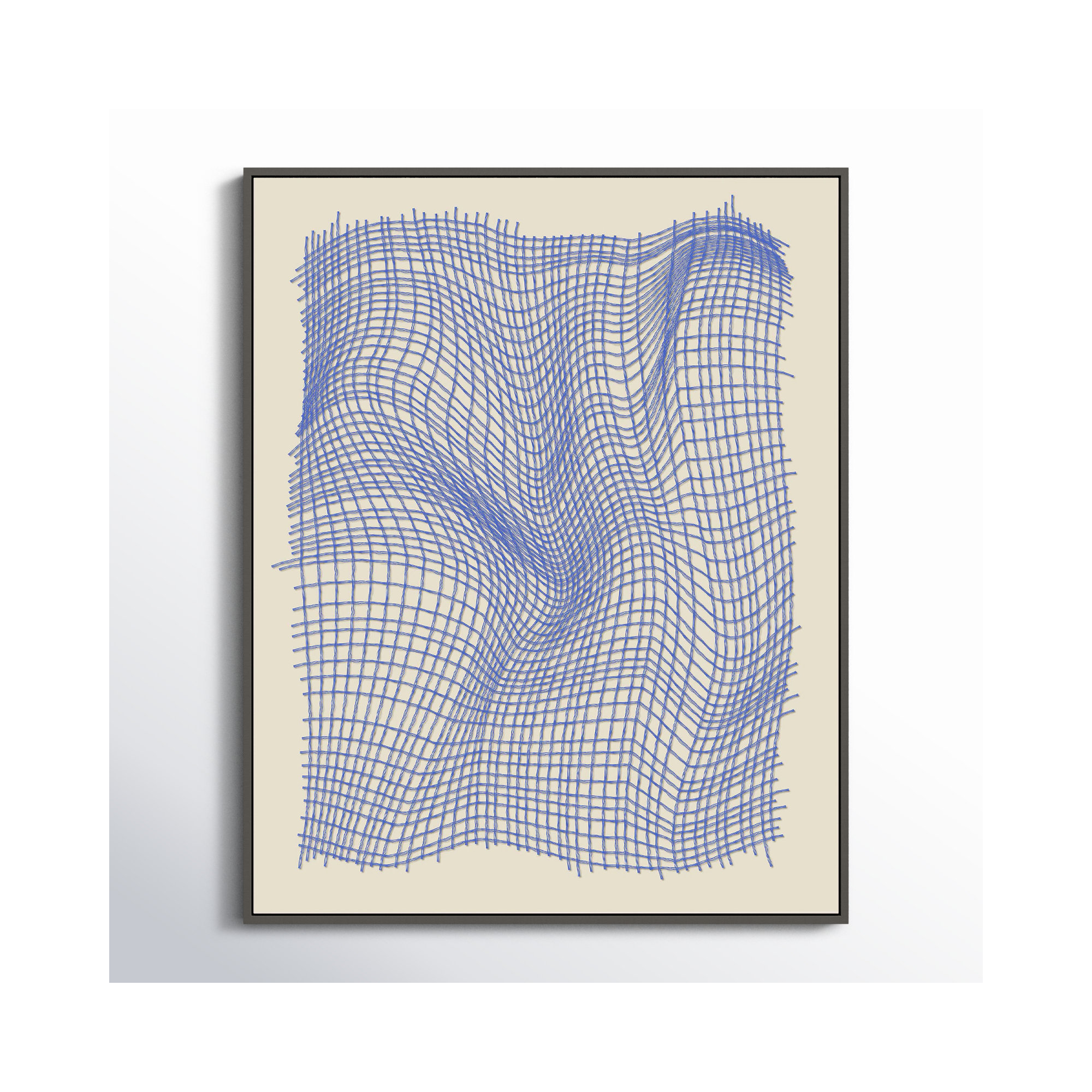 Netting 4 by Jacques Pilon, Black Single Structure Framed Canvas, 30" H x 24" W x 1.25" D