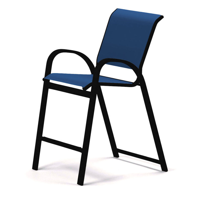 Tabouret de bar 42 po Holna, Cobalt 35D Sunbrella®, Noir texturé