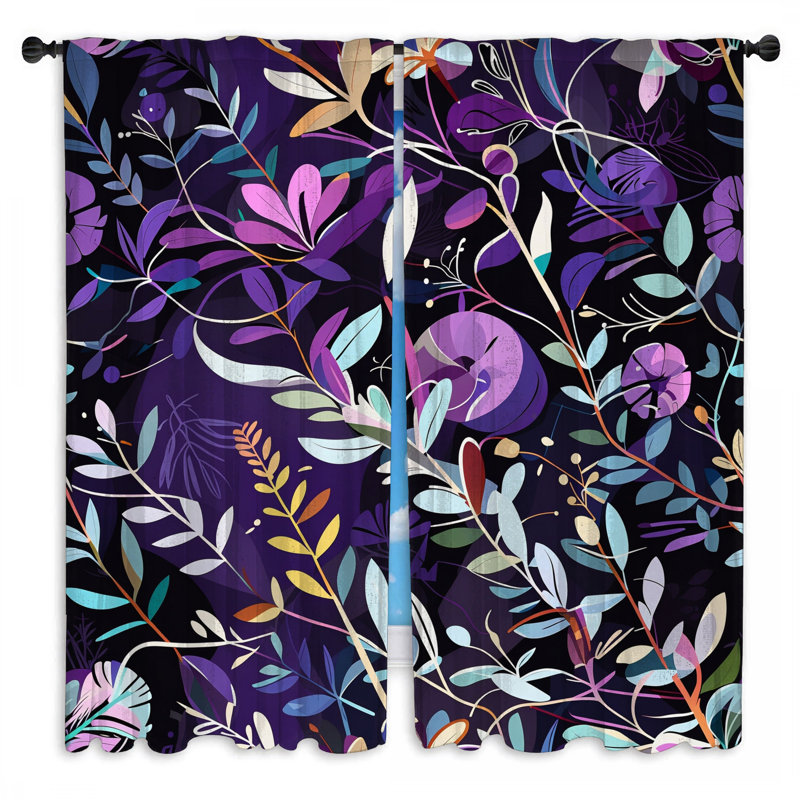 Rideaux de fenêtre à motif floral obscurcissant et obscurcissant - 2 panneaux, 20 po x 60 po - 2 panneaux, Transparent