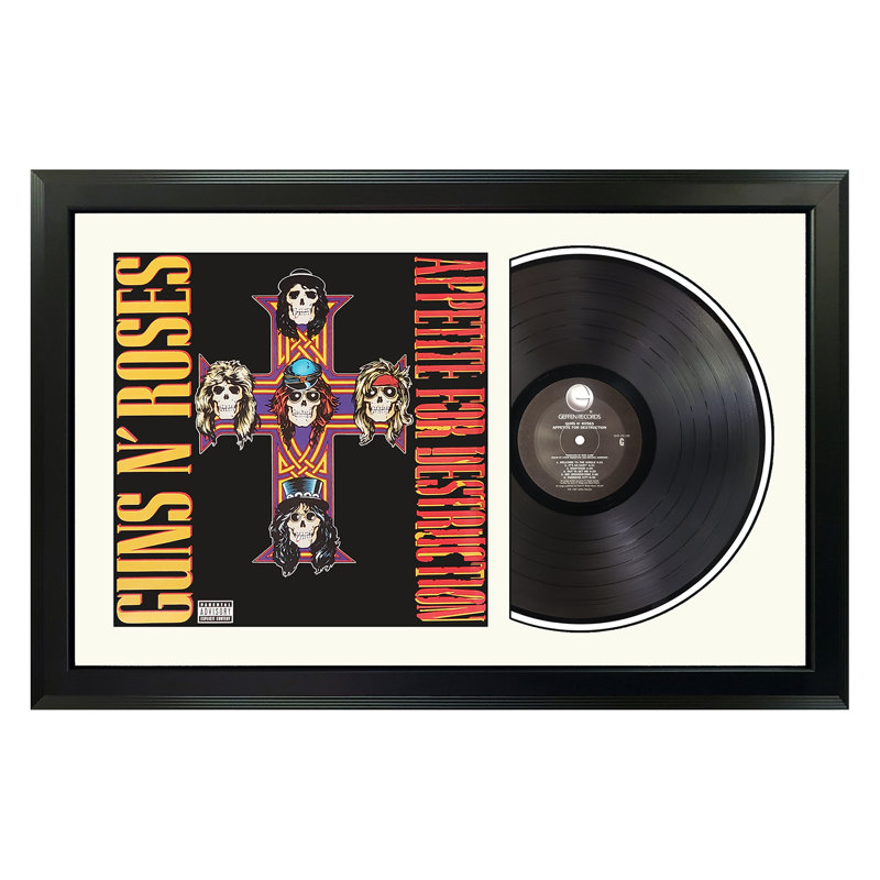  Guns N 'Roses «Appetite for Destruction», disque encadré avec passe-partout blanc, Blanc