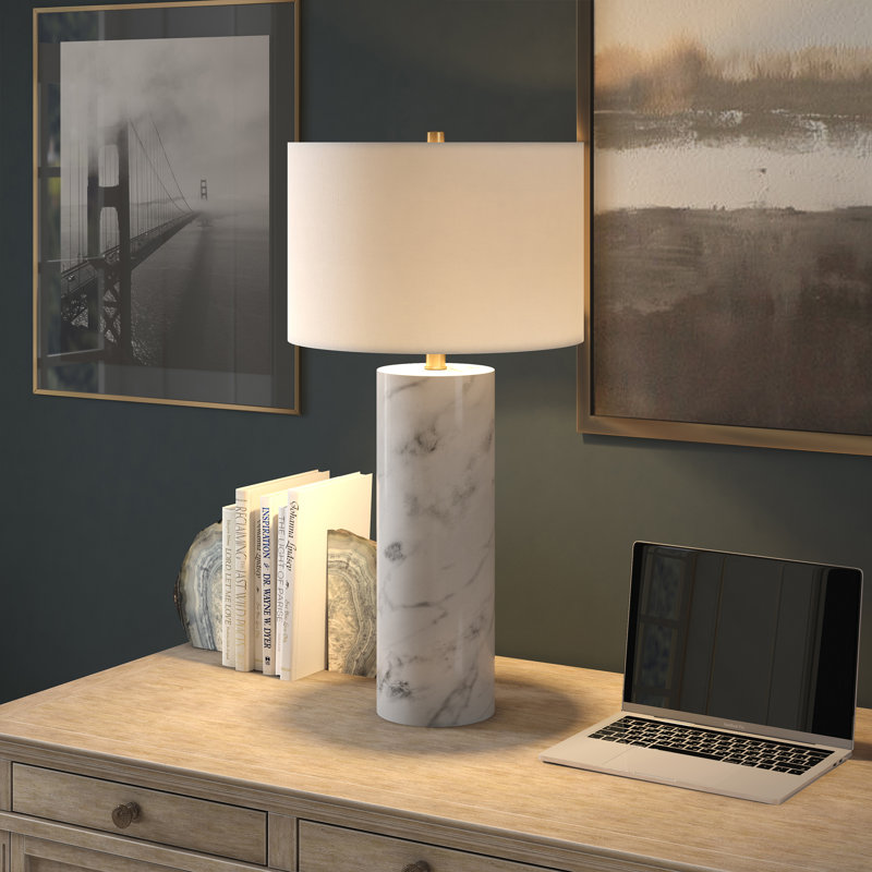 Lampe de table Elise, Marbre / laiton / blanc